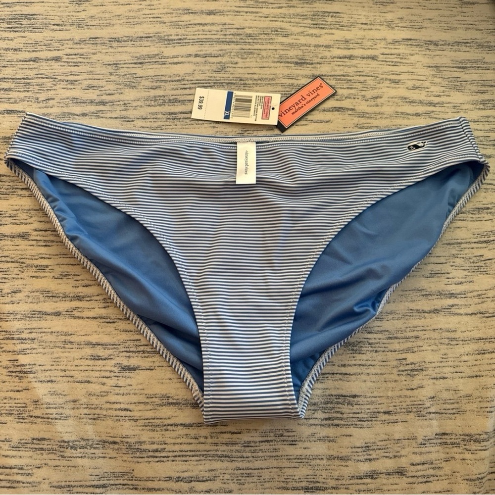 NWT XL Vineyard Vines Micro Stripe Bikini Bottom